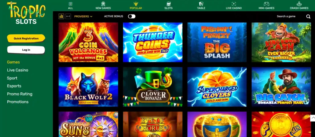 tropic slots games